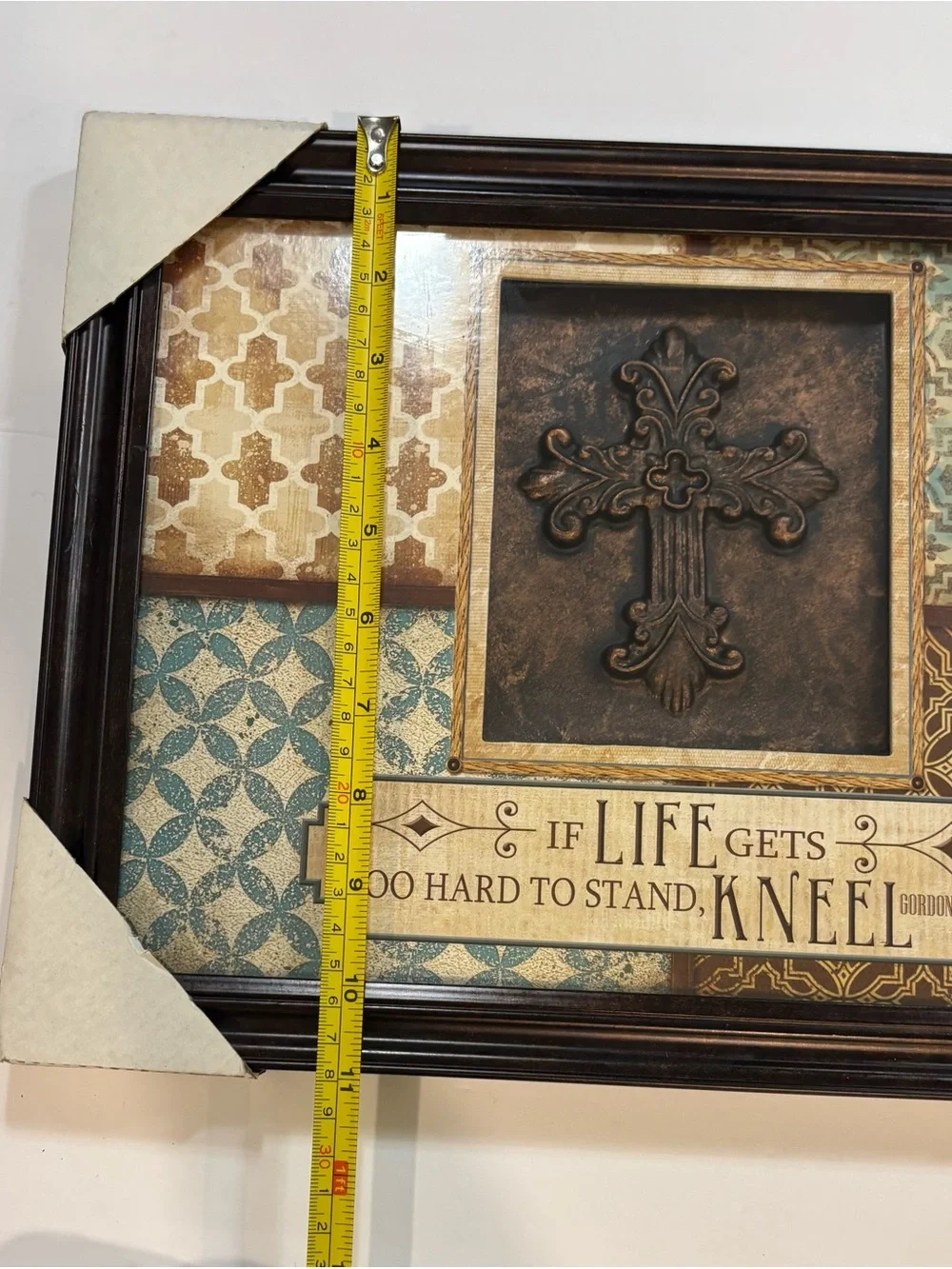 Life Gets Too Hard To Stand, Kneel Framed Wall Art - Brown/Tan